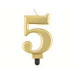 S&uuml;nnip&auml;eva k&uuml;&uuml;nal number 5, kuldne, 8 cm