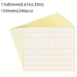 15 lehte valged kleepsud, erinevad suurused sildid., 17x85 mm / 0,67x3,35 colio