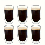 1/4/6tk, Kahekordse Seinaga Klaasist Kohvitassid, Isolatsioon Espressotassid, Cappuccino, Latte, Tee, 450ml Restoranidele.