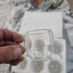 6-osaline Mini Klaasi Kohvitasside Komplekt - Topeltseinaga, Kuumakindlad Espresso Tassid