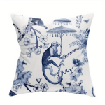 1tk Chinoiserie Padjap&uuml;&uuml;rid 18x18, Sinine ja Valge Dekoratiivsed Padjap&uuml;&uuml;rid V&auml;ljas Diivanvoodi Kodu.