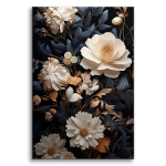 Luksuslik seinamaaling Lilled mustal taustal Elegance glamour 80x120