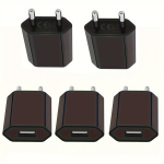 Vooluadapter 1A 5V USB Pordiga - Kompaktne EL Pistiklaadija, Must, iPhone ja Samsung jaoks.