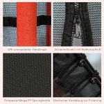 Laste batuut, &Oslash;163,5 cm, turvav&otilde;rguga, polsterdatud, terasest, kandev&otilde;ime kuni 50 kg, Must & Punane, Rot