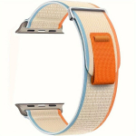 Reguleeritav Nailon Sportlik Kootud Rihm Apple Kellale 38-49mm, Baltas