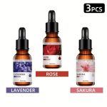 3tk 10ml Eeterliku &Otilde;lide Difusor Komplekt L&otilde;&otilde;gastumiseks, Sakura+Rožė+Levanda