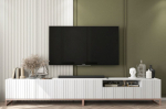 TV-kapp Meble Lindner 300 cm valge matt, metallraam