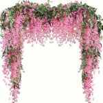 3tk 173.74cm/tk Kunstlilled Wisteria Vanik Kunstlik Wisteria Viinapuu Rippuv Lill Rohelus Vanik Kodu Aed V&auml;ljas Pulmade Kaare Lill Kevad Suvi Dekoratsioon, Fuksija