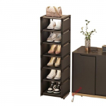 Lihtne Kokkupandav Mitmekihiline Kingariiul - Kaasaegne Metallist Seisev Korraldaja Esikusse, Magamistuppa, Elutuppa ja Muu., Juodi septyni sluoksniai