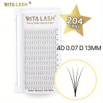 4D 0.07 204 Valet Ripsmed Kitsas Tipud Terav Tip Vol&uuml;&uuml;m Ripsmepikendused, 4D 0,07 D 12mm