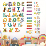 Loomade T&auml;hed ja Numbrid Seina Kleebised: ABC T&auml;hed ja Liblikas Numbrid Koori ja Kleep Kleebised., #01