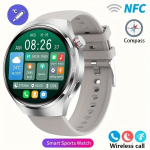 Nutiv&otilde;ru Paearofero Nutikas Kell 4 Pro - Puutetundlik Fitnessi J&auml;lgija NFC-ga, Sidabrinis