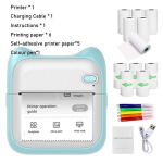 1komplekt Mini Foto Printer 1000mAh Kaasaskantav Termiline Foto Printer Kingituseks., Mėlyna