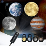 Planeedi Projektori Lampide Komplekt: Maa, Kuu, Jupiter - 360&deg; P&ouml;&ouml;ratav LED Lamp - USB-toitega.