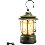 Vintage Storm latern, laetav kaasaskantav LED-valgusti, elektriline matkalamp, LED-laternad v&auml;litingimustes, reguleeritav heledus 200 LM kalap&uuml;&uuml;gi matkamiseks (ilma akuta)