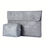 &Uuml;likerge Veekindel S&uuml;learvutikott Macbook Air/Pro, 33.02-33.78cm - Vastupidav Tyvek Materjal, Geomeetriline Muster ja Tarvikute Tasku., Pilka