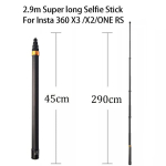 Selfie pulk (Selfie stick) 290 Cm Uus S&uuml;sinikkiust N&auml;htamatu Selfie Stick Insta360 X3/One X2/Action 4 Tarvikule_golden