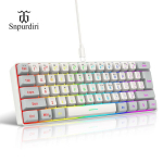 Snpurdiri 60% Juhtmega M&auml;nguklaviatuur, RGB Taustvalgustus, V800 pilka ir balta