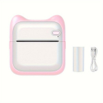 Mini Fotoprinter IPhone/Androidile, 1000mAh K&auml;sip&auml;rane Termoprinter Kingituste &Otilde;ppimiseks T&ouml;&ouml;l Lastele Memo Piltidele , Rožinė