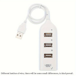 Mitmefunktsionaalne USB-jaotur 5Mbps Kiire USB 2.0 Jaotur Vastupidav Ja Praktiline 4-In-1 Adapter., Baltas
