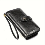 Naiste rahakott suur mahutavus ehtne nahk clutch., Juoda