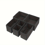 Mittekootud Kokkupandav Hoiukast, Kaaneta Sahtliboks, Ruudukujuline R&otilde;ivaste Hoiukast, 6tk Komplekt., Juoda