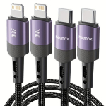 BinBoom iPhone laadija komplekt, 10FT/6/3/1FT v&auml;lkjuhe, kiire laadimine., Violetinė
