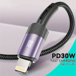 MFi Sertifitseeritud PD 30W USB C Kiirlaadimiskaabel, Violetinė