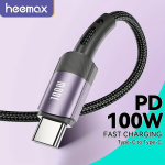 PD 100W USB-C Kiire Laadimiskaabel iPhone Samsung jaoks, Violetinė
