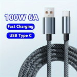 100W 6A USB-C Kiire Laadimine Andmete S&uuml;nkroonkaabel, Juoda