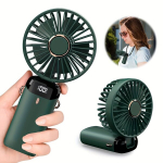Kaasaskantav K&auml;eshoitav Kaela Ventilaator Aroomiteraapia Digiekraaniga 5 Kiirusega 90&deg; Reguleeritav Laetav., Žalias