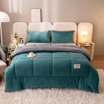 1 tk Paks Sametist Tekikott - K&otilde;igi Hooaegade Ultra Pehme Hingav Alternatiivne Tekikott, Masinas Pestav Magamistoa K&uuml;lalistetuba S&uuml;gis- ja Talvetekikott., Milk Cashmere Quilt-aqua