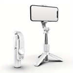 Selfie pulk (Selfie stick) Uus L10 juhtmevaba kaugjuhtimispuldi mobiiltelefon alumiiniumisulamist selfipulk L11 mini selfipulk mitmefunktsiooniline otse&uuml;lekande hoidik., L11 nerūdijančio plieno balta