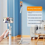 Selfie pulk (Selfie stick) Selfie Kinni169.93cm Teleskoopstatiiv, Kerge Reisile Kaasaskantav Nutika Puldiga., Baltas
