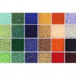 Klaasist &uuml;mmargused toruhelmed 12/0 RainBow&reg; 24 tume v&auml;rvi 10 g komplekt
