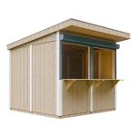Kvaliteetne puidust ostukiosk Timbela M950, K240x248x305 cm, v&auml;rvikomplektiga TERRA BROWN
