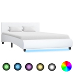 LED-voodiraam, 140x200 cm, valge