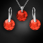 Naiste ehete komplekt &bdquo;Marianne (Light Siam)&ldquo; koos Swarovski kristallidega