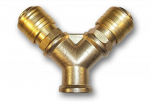 Y-liitmik koos 4 x 3/8" sisemise keermega. Bradas, messing