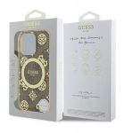 Guess GUHMP16LH4PYEEW iPhone 16 Pro 6.3" brązowy|brown hardcase IML Peony On 4G Background MagSafe