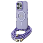 Guess GUHMP16XHCTSGNSU iPhone 16 Pro Max 6.9" fioletowy|purple hardcase Crossbody Cord Script MagSafe