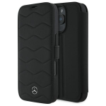 Mercedes MEBKP16X23RWRSK iPhone 16 Pro Max 6.9" czarny|black bookcase MB Waves Leather