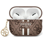 Guess GUA2P4RPSW AirPods 1|2 cover  brązowy|brown 4G Printed Stripes Charm