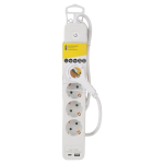Maandusega pikendusjuhe 5 pesaga, USB-A/C, 1,5 m, valge