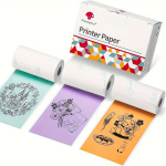 Phomemo 53mm Printerpaber Iseliimuv Termo Kleebis, 3 Rulli., Žalia/oranžinė/violetinė