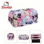 Sanrio Kuromi & Cinnamoroll 3D Plia&scaron;ipehme - Tugev Oxford Kangas, Ideaalselt &Otilde;pilastele ja Kontoritarvikutele Kawaii Plia&scaron;ipehme., Trumpas C stilius