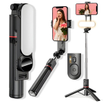 LIVMAN L15 - multifunktsionaalne selfipulk ja statiiv puldi ja LED-valgustusega, 111cm