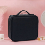 Suure Mahutavusega Meigikott - Kaasaskantav Kosmeetikakott K&auml;epidemega, 2 V&auml;rvi Saadaval. , Juoda