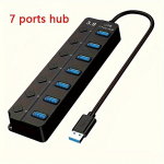 K&otilde;rge Kiirusega 5Gbps USB 3.0 Jaotur 4/7 Porti, L&uuml;litid - Kaasaskantav Laiendus PC ja S&uuml;learvutitele , 7 prievadai-3.0