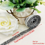 0.91m Isekleepuv Kristall Rhinestone Lint DIY Kleebised K&auml;sit&ouml;&ouml;ks, Pilka